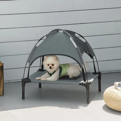 FURNIinspire Pet Beds Elevated Portable Dog Cot Pet Bed With UV Protection Canopy Shade, 24 Inch, Gray, 24.00"*18.00"*24.50" 7 FURNIinspire Pet Beds Elevated Portable Dog Cot Pet Bed With UV Protection Canopy Shade, 24 Inch, Gray, 24.00"*18.00"*24.50" - Image 5