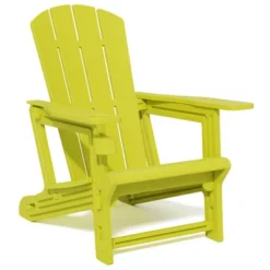 FURNIinspire Patio Accent Chairs Outdoor Folding Chairs Adirondack Chair, Portable Chair With Handles For Beach, Backyard, Yellow, 31.4"*29.6"*36.4" -Home Haven Furniture Store GUEST ac89303f 359f 420f 9e59 1d3c436c389a