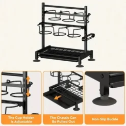 FURNIinspire Water Bottle Organizer With Handle Kitchen Storage For Stanley Cup Accessories Mug Organizer, Black, 16.19"*10.34"*2.93" -Home Haven Furniture Store GUEST ad2e4f23 aec9 40fd b6f6 c9cd28a9c4ad