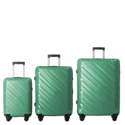 FURNIinspire Bag And Luggage Sets 3 Piece Textured Travel Luggage, Hard Suitcase Set With Wheels, Scratch-Resistant, Green, 21.65"*13.19"*31.1" -Home Haven Furniture Store GUEST ad9b8ae9 7189 42e6 a713 a4b72c29d09e