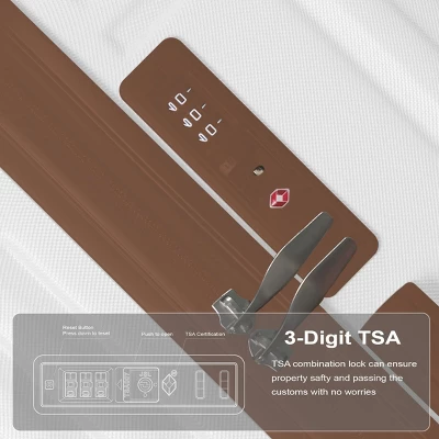 FURNIinspire Bag And Luggage Sets 3 Size Luggage Suitcases With Wheels, Hard Rolling Suitcase Set For Travel Business, Brown, 20.87"*11.81"*30.31" 5 FURNIinspire Bag And Luggage Sets 3 Size Luggage Suitcases With Wheels, Hard Rolling Suitcase Set For Travel Business, Brown, 20.87"*11.81"*30.31" - Image 3