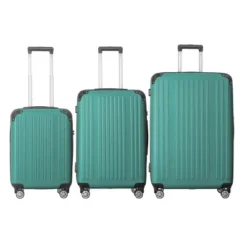 FURNIinspire Bag And Luggage Sets 3 Piece Rolling Luggage, Hard Shell Travel Suitcases Set With Wheels Telescopic Handle, Green, 21.06"*11.42"*30.12" -Home Haven Furniture Store GUEST af34105e 7fdf 4312 899f ca369567c1c7