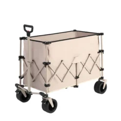 FURNIinspire Wheelbarrows And Lawn Carts Beach Wagon Lawn Cart Garden Cart, Heavy Duty Folding Utility Yard Cart, Beige, 20.87"*42.91"*32.68" -Home Haven Furniture Store GUEST af3681e1 3c2f 4010 b9e2 b1c5fd2b353e