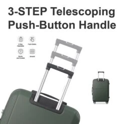 FURNIinspire Bag And Luggage Sets 3 Piece Rolling Luggage, Travel Hard Suitcase With Wheels, Stylish Suitcase Set, Green, 21.06"*11.81"*30.31" -Home Haven Furniture Store GUEST af758ed2 ced0 45b9 a61b 6dfa21074a0b