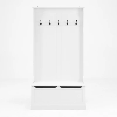 FURNIinspire Hall Trees Standing Clothes Rack Coat Rack Entryway Bench With Shoe Storage, 5 Hooks, Entryway Organizer, White, 13.4"*37.8"*70.9" 6 FURNIinspire Hall Trees Standing Clothes Rack Coat Rack Entryway Bench With Shoe Storage, 5 Hooks, Entryway Organizer, White, 13.4"*37.8"*70.9" - Image 4