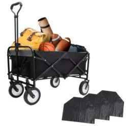FURNIinspire Outdoor Serving Carts 360lbs Foldable Wagon Cart Beach Wagon Utility Cart Wagon Grocery Cart For Fishing, Black, 35.04"*21.65"*38.98" -Home Haven Furniture Store GUEST b0ed066a d09a 4de7 b9a9 2f61fcc95522
