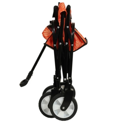 FURNIinspire Outdoor Serving Carts Minimeetall Collapsible Foldable Wagon Cart Utility Wagon Grocery Cart 225lbs, Orange, 35.04"*22.44"*38.58" 5 FURNIinspire Outdoor Serving Carts Minimeetall Collapsible Foldable Wagon Cart Utility Wagon Grocery Cart 225lbs, Orange, 35.04"*22.44"*38.58" - Image 3