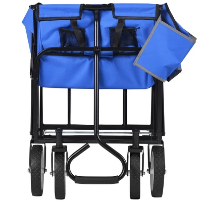 FURNIinspire Wheelbarrows And Lawn Carts All-Purpose Folding Cart, Lawn Cart Wagon Firewood Cart For Garden Work, Beach, Black And Blue, 37“*20"*45" 6 FURNIinspire Wheelbarrows And Lawn Carts All-Purpose Folding Cart, Lawn Cart Wagon Firewood Cart For Garden Work, Beach, Black And Blue, 37“*20"*45" - Image 4