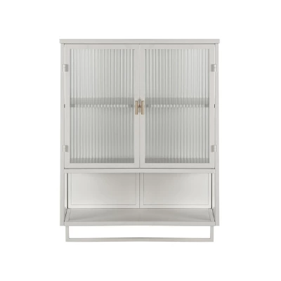 FURNIinspire Kitchen And Dining Cabinets Modern Wall Cabinet Closet Pantry Cabinets With Glass Door, Shelf, Towel Rack, White, 9.06"*23.62"*30.71" 4 FURNIinspire Kitchen And Dining Cabinets Modern Wall Cabinet Closet Pantry Cabinets With Glass Door, Shelf, Towel Rack, White, 9.06"*23.62"*30.71" - Image 3