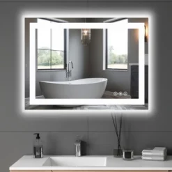 FURNIinspire Bathroom Vanity Mirrors Anti-Fog Bathroom Mirror, Rectangle Bathroom Vanity Mirror, Adjustable Brightness, Tempered Glass, 28"*20"