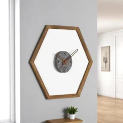 FURNIinspire Decorative Wall Clocks Indoor Silent Wooden Frame Living Room Wall Clock Timepiece For Bed Room, Home Decor, Brown, 30"*30"*2.25" -Home Haven Furniture Store GUEST b5e15169 b2e6 4293 a8d2 22cadd61d558