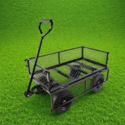 FURNIinspire Wheelbarrows And Lawn Carts Solid Wheels Tools Cart Wagon Cart, Metal Lawn Cart For Picnic, Shopping, Black, 37“*19"*45" 11 FURNIinspire Wheelbarrows And Lawn Carts Solid Wheels Tools Cart Wagon Cart, Metal Lawn Cart For Picnic, Shopping, Black, 37“*19"*45" -Home Haven Furniture Store GUEST b8efe977 47dd 4adb 91e2 0acba1341933