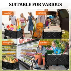 FURNIinspire Outdoor Serving Carts Fish 400L Collapsible Wagon Beach Wagon With Big Wheels For Camping, Sports, Black, 36.22"*22.05"*39.37" -Home Haven Furniture Store GUEST bb9e40f5 016c 4012 98ba 139ec2f06c89