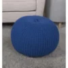 FURNIinspire Ottomans And Benches Knitted Cotton Round Pouf With Textured Simple Fashion Elegant Design For Modern Living, Blue, 20"*20"*14" -Home Haven Furniture Store GUEST bc83ee01 4d38 475c 993d 0143a24c2f9d