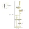 FURNIinspire Floor To Ceiling Cat Tree Adjustable Height, Cat Climbing Tower With Carpeted Platforms, Toy Balls, Beige, 21.25"*13.5"*98.5" -Home Haven Furniture Store GUEST bcf32702 a334 4293 a2bc c5ac44063e46