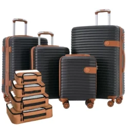 FURNIinspire Bag And Luggage Sets 4 Piece Luggage Set, Carry On Luggage Suitcase With 4 Packing Cubes, Travel Luggage, Black, 16.69"*12.4"*29.72" -Home Haven Furniture Store GUEST bf7c65e5 88d6 4d24 bc5f a7179c5ed6dd