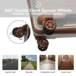 FURNIinspire Bag And Luggage Sets 3 Piece Rolling Suitcase Set, Hard Suitcases With Wheels, Lightweight Travel Luggage, Beige, 21.46"*12.01"*30.51" -Home Haven Furniture Store GUEST bf8076ef 10ef 45c9 b1cf cbb894901912