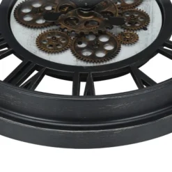 FURNIinspire Wall Clocks 20inch Gear Mechanism Round Wall Clock Metal Decorative Hanging Clock Decorative Timepiece, Black, 20"*20"*2.75" -Home Haven Furniture Store GUEST c0ab92aa d464 4fc4 ba15 bb1dcff37509