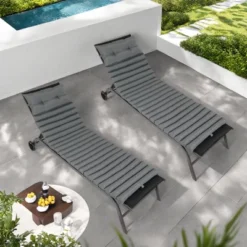 FURNIinspire Outdoor Seat Cushions 2pcs Waterproof Chaise Lounge Cushion Replacement, Breathable Outdoor Cushion Set, Gray, 76"*23.61"*2.36" -Home Haven Furniture Store GUEST c2c2c3a3 336f 4eb8 a47b e8c3c2c84415