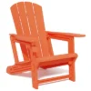 FURNIinspire Patio Accent Chairs Outdoor Folding Chairs Adirondack Chair, Portable Chair With Handles For Beach, Backyard, Orange, 31.4"*29.6"*36.4"