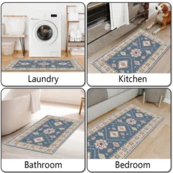 FURNIinspire Floor Mats 3 Piece Modern Kitchen Rug Non-Slip Floor Carpet Large Machine Washable Area Rugs For Bathroom, Blue, 20"*60" -Home Haven Furniture Store GUEST c32e1239 6484 4020 8b04 5f3ddf9ec8c6