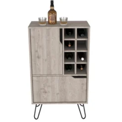 FURNIinspireWine Racks Bar Cabinet Kitchen Cupboard With 8 Built-In Wine Rack, Single Door, Storage Furniture, Gray, 13.3"*23.9"*13.3" -Home Haven Furniture Store GUEST c34884ce f8ff 4ee5 838e a4f2d9e812ca