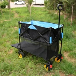 Furniinspire Wheelbarrows And Lawn Carts Big Large Capacity Folding Cart, Extra Long Extender Wagon Cart, Black And Blue, 53“*20"*51" -Home Haven Furniture Store GUEST c358d843 36a8 44b5 8ce7 440b0bc645f1