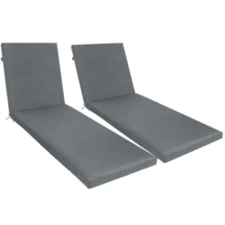 FURNIinspire Outdoor Seat Cushions 2 PCS Outdoor Chaise Lounge Chair Cushion Replacement For Patio Garden, Backyard, Gray, 75"*24"*2.7" -Home Haven Furniture Store GUEST c4575681 1583 42ed adb0 b56b2da356b0
