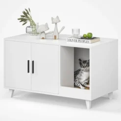 FURNIinspire Pet Crates And Houses, Multi-Functional Cat Cabinet, Comfortable Cat Space With Entrances, For Home, White, 33.5"*18.5"*19.9" -Home Haven Furniture Store GUEST c48c7f44 d130 44a5 8b91 ba65a6dbf997