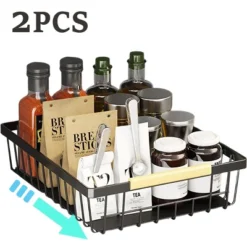 FURNIinspire Pull Out Cabinet Organizer Slide Out Drawer No Drill Pull Out Sliding Pull-Out Pantry Shelves Kitchen Bathroom, Black, -Home Haven Furniture Store GUEST c4bb4f19 d31d 4952 8da4 1e4809aa7f4d