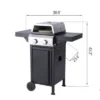 FURNIinspire Outdoor Grills, Griddles And Smokers Professional 2 Burner Gas Grill, Stainless Steel BBQ With Pizza Oven, Black, 22.6"*23.6"*17.32"