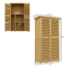 FURNIinspire Utility Storage Cabinet Wooden Outdoor Storage Cabinet Storage With Asphalt Roof 2 Wood Doors With Lock, Yellow, 38.40"*23.00"*13.40" -Home Haven Furniture Store GUEST c8031cdf 2ffe 41d6 8f68 587772cb6fe4