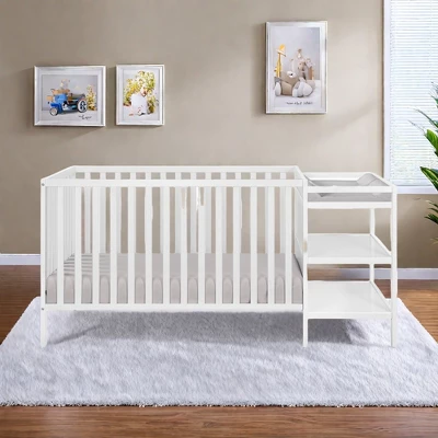 FURNIinspire Cribs Convertible Crib Baby Crib Baby Bed, Toddler Crib Changer Combo, 3 In 1 Crib Nursery Cribs For Bedroom, White, 71.5"*29.75"*35" 7 FURNIinspire Cribs Convertible Crib Baby Crib Baby Bed, Toddler Crib Changer Combo, 3 In 1 Crib Nursery Cribs For Bedroom, White, 71.5"*29.75"*35" - Image 5