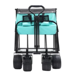 FURNIinspire Outdoor Serving Carts 440lbs Collapsible Foldable Wagon Cart With Strapping System For Camping Sports, Blue, 35.04"*22.44"*38.58" -Home Haven Furniture Store GUEST c94430d1 7383 4035 9ca7 3256ddc9f9b2