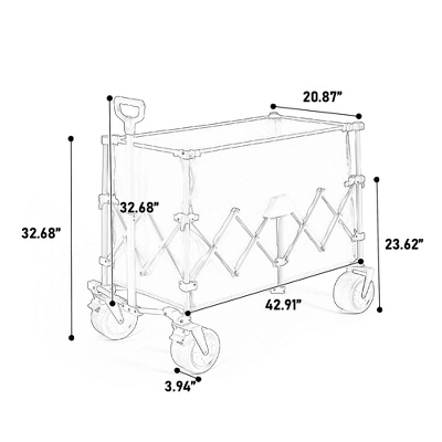 FURNIinspire Wheelbarrows And Lawn Carts Beach Wagon Lawn Cart Garden Cart, Heavy Duty Folding Utility Yard Cart, Green, 20.87"*42.91"*32.68" 4 FURNIinspire Wheelbarrows And Lawn Carts Beach Wagon Lawn Cart Garden Cart, Heavy Duty Folding Utility Yard Cart, Green, 20.87"*42.91"*32.68" - Image 2