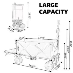 FURNIinspire Wheelbarrows And Lawn Carts Yard Cart Garden Cart, Collapsible Folding Wagon For Camping, Beach, Black, 46.85"*22.05"*41.34" 8 FURNIinspire Wheelbarrows And Lawn Carts Yard Cart Garden Cart, Collapsible Folding Wagon For Camping, Beach, Black, 46.85"*22.05"*41.34" -Home Haven Furniture Store GUEST cb542d7b aeef 470d 8d67 c8b55a7d29ad 2