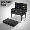 FURNIinspire Outdoor Grills, Griddles And Smokers Professional Square Charcoal Grill, Heavy Duty Portable BBQ System Patio, Black, 17.9"*12.79"*3.15" -Home Haven Furniture Store GUEST cbd34339 68a6 4197 a09a b0bd95cad5d2