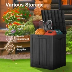 FURNIinspire Deck Boxes 28 Gallon Resin Deck Box, Waterproof Patio Outdoor Storage Bin Storage Box, All Weather Use, Ideal For Storage, Black -Home Haven Furniture Store GUEST cd736280 c2a2 4f0c 89ad 69df017f1abd