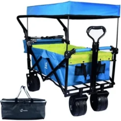FURNIinspire Outdoor Serving Carts Collapsible Wagon Foldable With Removable Canopy Wheels For All-Terrain Brake For Camping, Blue, 35.4"*19.7"*44.5" 11 FURNIinspire Outdoor Serving Carts Collapsible Wagon Foldable With Removable Canopy Wheels For All-Terrain Brake For Camping, Blue, 35.4"*19.7"*44.5" -Home Haven Furniture Store GUEST cf52fa3d 6254 4ef9 8e13 8bcb399e623f