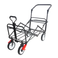 FURNIinspire Wheelbarrows And Lawn Carts Folding Wagon Collapsible Outdoor Utility Wagon, Lawn Car With Adjustable Handles, Black And Red, 53“*20"*43" -Home Haven Furniture Store GUEST d0d2a1f4 46ed 4b72 9855 a460266bbe7c