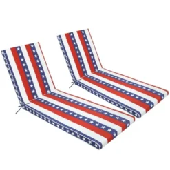FURNIinspire Outdoor Seat Cushions 2pcs Outdoor Cushion Set Replacement, Red And Blue Stripes Seat Cushion, Multicolored, 74.4"*22.05"*2.76" -Home Haven Furniture Store GUEST d0eb11ae ddaa 4e03 8c37 ba32d4ea0480