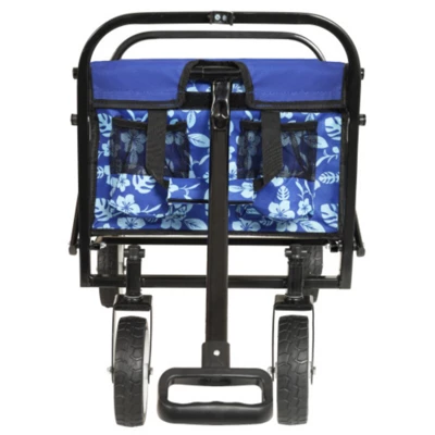 FURNIinspire Outdoor Serving Carts Colorful Collapsible Foldable Wagon Cart Beach Wagon Utility Wagon Grocery Cart 225lbs, Blue, 35.04"*22.44"*38.58" 3 FURNIinspire Outdoor Serving Carts Colorful Collapsible Foldable Wagon Cart Beach Wagon Utility Wagon Grocery Cart 225lbs, Blue, 35.04"*22.44"*38.58"