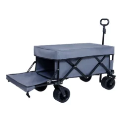 FURNIinspire Wheelbarrows And Lawn Carts Yard Cart Garden Cart, Collapsible Folding Wagon For Camping, Beach, Gray, 46.85"*22.05"*41.34" -Home Haven Furniture Store GUEST d2eab455 821f 406a adff 602b9bbe1e5b