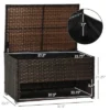 FURNIinspire Utility Storage Cabinet Outdoor Deck Box Shoe Storage PE Rattan Wicker Towel Rack With Liner Cushions, Brown, 39.80"*5.90"*25.00" -Home Haven Furniture Store GUEST d56c9e77 64ec 4a91 92c4 de9e9776961b