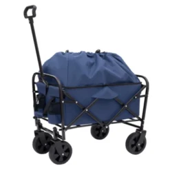 FURNIinspire Outdoor Serving Carts Minimeetall Extention Collapsible Foldable Wagon Cart For Camping Shopping 225lbs, Blue, 25.98"*17.32"*37.4" -Home Haven Furniture Store GUEST d5d3b709 2607 48af 8a66 3b038bea4158