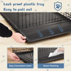 FURNIinspire Pet Crates And Houses 24 Inch Single Door Dog Cage, Metal Pet Kennel With Secure Lock, Removable Tray, Black , 16.5"* 24.4"*19.5" -Home Haven Furniture Store GUEST d5fbc45b b1f1 415d 8370 ca1b1f258bd2