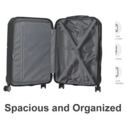 FURNIinspire Bag And Luggage Sets 3 Piece Rolling Luggage, Travel Hard Suitcase With Wheels, Stylish Suitcase Set, Black, 21.06"*11.81"*30.31" -Home Haven Furniture Store GUEST d648c95e eb4e 4a84 81ff db77683ab926