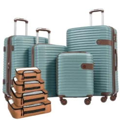 FURNIinspire Bag And Luggage Sets 4 Piece Luggage Set, Carry On Luggage Suitcase With 4 Packing Cubes, Travel Luggage, Blue, 16.69"*12.4"*29.72" -Home Haven Furniture Store GUEST d7bd2fb1 c5e2 4d3d 868a 5dc80707b987