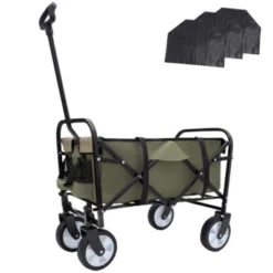 FURNIinspire Outdoor Serving Carts Foldable Wagon Cart Beach Wagon Utility Wagon Grocery Cart 3pcs Plastic Liner Cover, Green, 25.98"*17.32"*37.4" -Home Haven Furniture Store GUEST d7f28655 866f 4bf3 a0ee f763a44a26d4