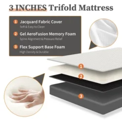 FURNIinspire Mattresses 4 Inch Full Size Foldable Mattress Flush 3-Fold Mattress For Pressure Relief Comfort Sleep, White, 75"*54"*4" 9 FURNIinspire Mattresses 4 Inch Full Size Foldable Mattress Flush 3-Fold Mattress For Pressure Relief Comfort Sleep, White, 75"*54"*4" -Home Haven Furniture Store GUEST d8559698 c27b 4c1d b63e 211b5e75635f